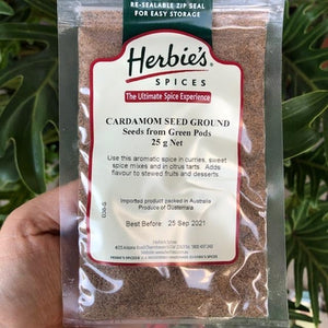 Herbies - Cardamom Seed Ground (Seeds from Green Pods) 25g - Rosalie Gourmet Market