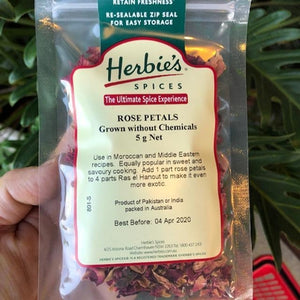 Herbies - Rose Petals (Grown without Chemicals) 5g - Rosalie Gourmet Market