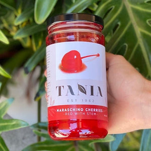 Tania Maraschino Cherries - Red With Stem 340g - Rosalie Gourmet Market