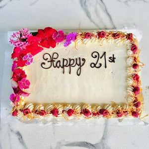 Wedding / Celebration Raspberry Lemon Yoghurt Cake with Cream Cheese Frosting - Slab