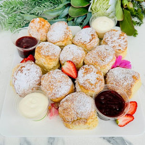 Scone platter with strawberry jam & cream - Rosalie Gourmet Market