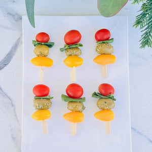 Cold Skewers - Green Olive, Tomato & Basil (V, GF, DF, Vegan) - Rosalie Gourmet Market