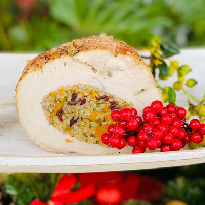 Rosalie's Stuffed & Roasted Turkey Breast - whole piece (GF) - Rosalie Gourmet Market