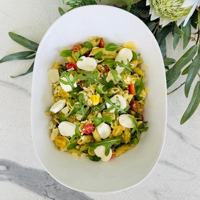 Caprese Pasta Salad with Bocconcini & Cherry Tomatoes (V, NF)
