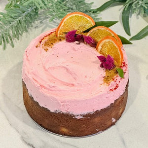 Orange Valencia Cake with Raspberry Buttercream (GF, DF)