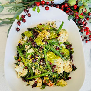 Charred Green Bean & Roasted Cauliflower Salad (V, GF, DF, Vegan)