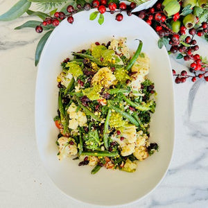 Christmas Charred Green Bean & Roasted Cauliflower Salad (V, GF, DF, Vegan)