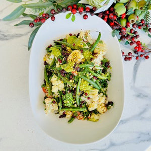 Charred Green Bean & Roasted Cauliflower Salad (V, GF, DF, Vegan)