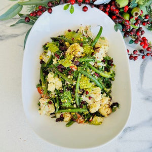 Christmas Charred Green Bean & Roasted Cauliflower Salad (V, GF, DF, Vegan)