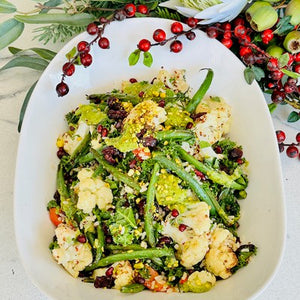 Christmas Charred Green Bean & Roasted Cauliflower Salad (V, GF, DF, Vegan)