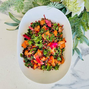 Christmas Rose Harissa Carrot & Roasted Date Salad (V, GF, DF, Vegan)