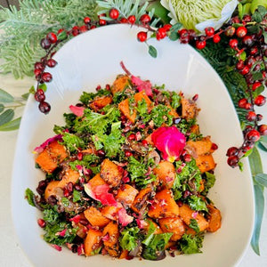 Christmas Rose Harissa Carrot & Roasted Date Salad (V, GF, DF, Vegan)