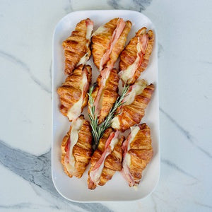 Mini French Butter Croissant with Leg Ham and Swiss Cheese - Box of 12 - Rosalie Gourmet Market