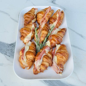 Mini French Butter Croissant with Leg Ham and Swiss Cheese - Box of 12 - Rosalie Gourmet Market