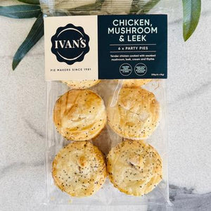 Ivan's - Chicken, Mushroom & Leek - pack of 6 (frozen)