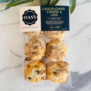Ivan's - Cauliflower, Cheese & Leek Party Pies - pack of 6 (frozen)