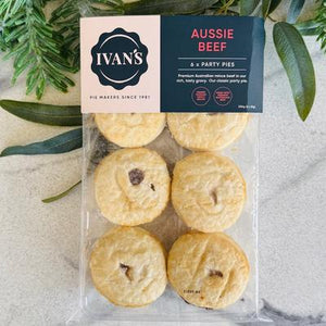 Ivan's - Aussie Beef Party Pies - pack of 6 (frozen)