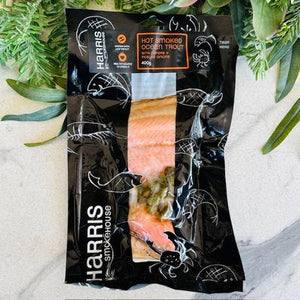 Harris Smokehouse Hot Smoked Ocean Trout with Capers & Pickled Onions 400g