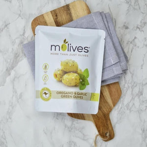 Molives - Oregano Garlic Green Olives 50g - Rosalie Gourmet Market