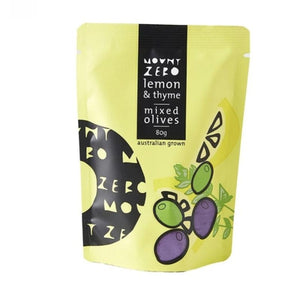 Mount Zero - Lemon & Thyme Olives 80g - Rosalie Gourmet Market