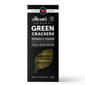 Roza's Spinach & Sesame Green Crackers (Vegan, GF, DF) - Rosalie Gourmet Market