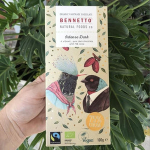 Bennetto Organic Fairtrade - Intense Dark Chocolate (75%) 100g - Rosalie Gourmet Market