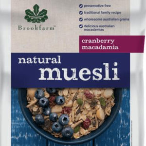 Brookfarm - Natural Cranberry Macadamia Muesli - 500g - Rosalie Gourmet Market