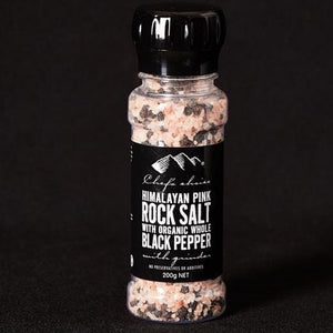 Salt - Himalayan Pink Rock Salt with Organic Whole Black Pepper 200g - Chef's Choice - Rosalie Gourmet Market