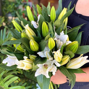 Oriental White Lilies (6 stems) - Rosalie Gourmet Market