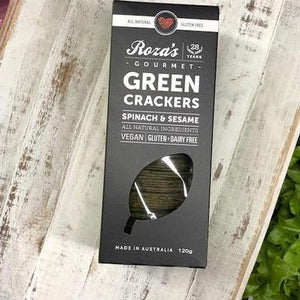 Roza's Spinach & Sesame Green Crackers (Vegan, GF, DF) - Rosalie Gourmet Market