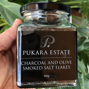 Salt - Charcoal & Olive Smoked Salt Flakes - 100g - Pukara Estate - Rosalie Gourmet Market
