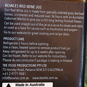 Bowles Red Wine Jus 270ml - Rosalie Gourmet Market