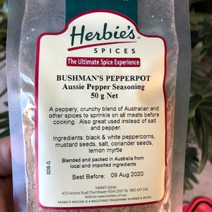 Herbies - Bushman's Pepperpot - Aussie Pepper Seasoning 50g - Rosalie Gourmet Market