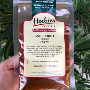 Herbies - Chilli Ancho Powder 30g - Rosalie Gourmet Market