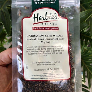 Herbies - Cardamom Seed Whole (Seeds of Green Cardamom Pods) 25g - Rosalie Gourmet Market