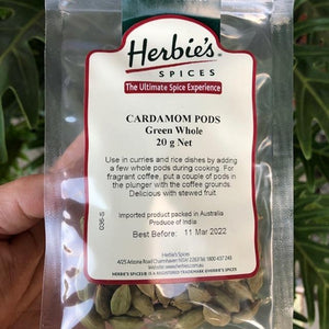 Herbies - Cardamom Pods (Green Whole) 20g - Rosalie Gourmet Market