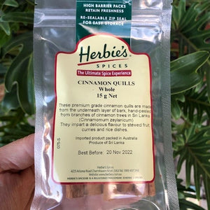 Herbies - Cinnamon Quills (Whole) 15g - Rosalie Gourmet Market