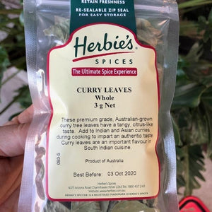 Herbies - Curry Leaves (Whole - approx 50 leaves) 3g - Rosalie Gourmet Market