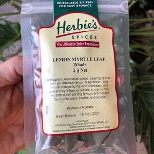 Herbies - Lemon Myrtle Leaf (Whole) 2g - Rosalie Gourmet Market