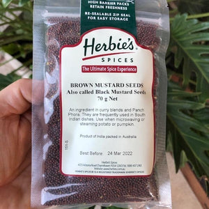 Herbies - Mustard Seeds Brown (aka Black Mustard Seeds) 70g - Rosalie Gourmet Market