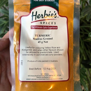 Herbies - Turmeric Madras Ground 45g - Rosalie Gourmet Market