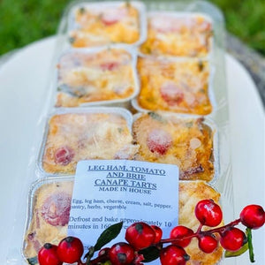 Frozen Mini Quiche Tarts - Leg ham, Tomato & Brie (pack of 8) - Rosalie Gourmet Market